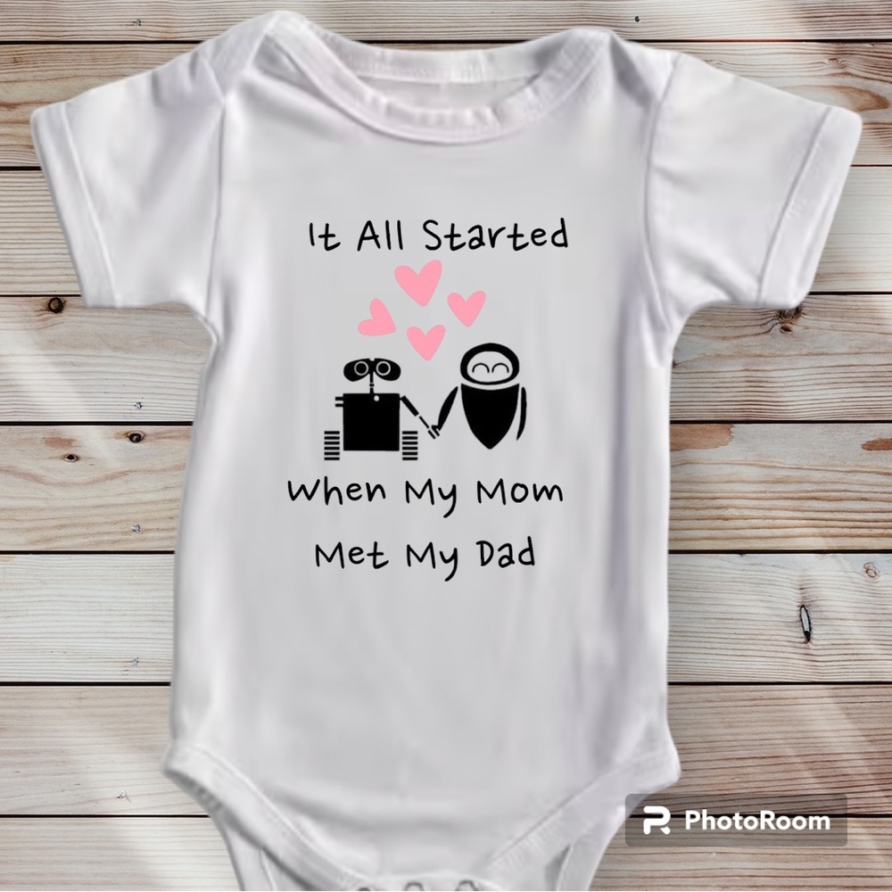 Disney Wall-E and Eve Custom Onesie